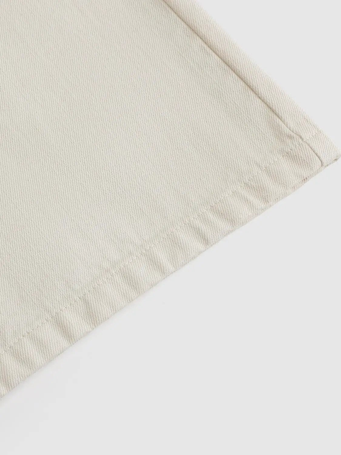 Solid Mid-rise Medium Weight Wide-leg Cotton Pants