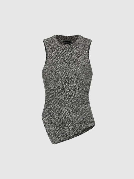 Textured Cotton Knit Vest