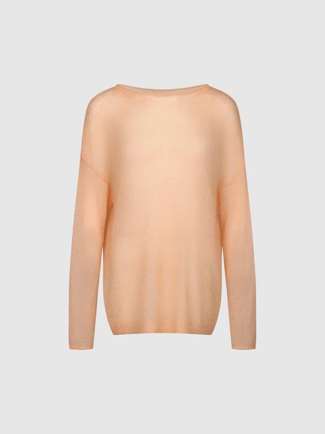 Ribbed Oversized Boat Neck Long Sleeve Wool Blend Sweater