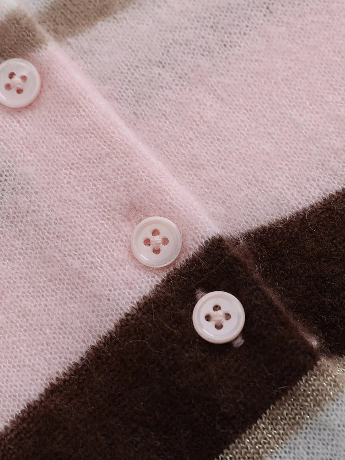 Striped Long Sleeve Polo Collar Fitted Knit Sweater