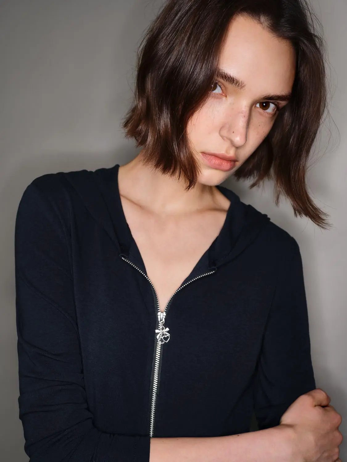 Hooded Zip Front Long Sleeve Jacket