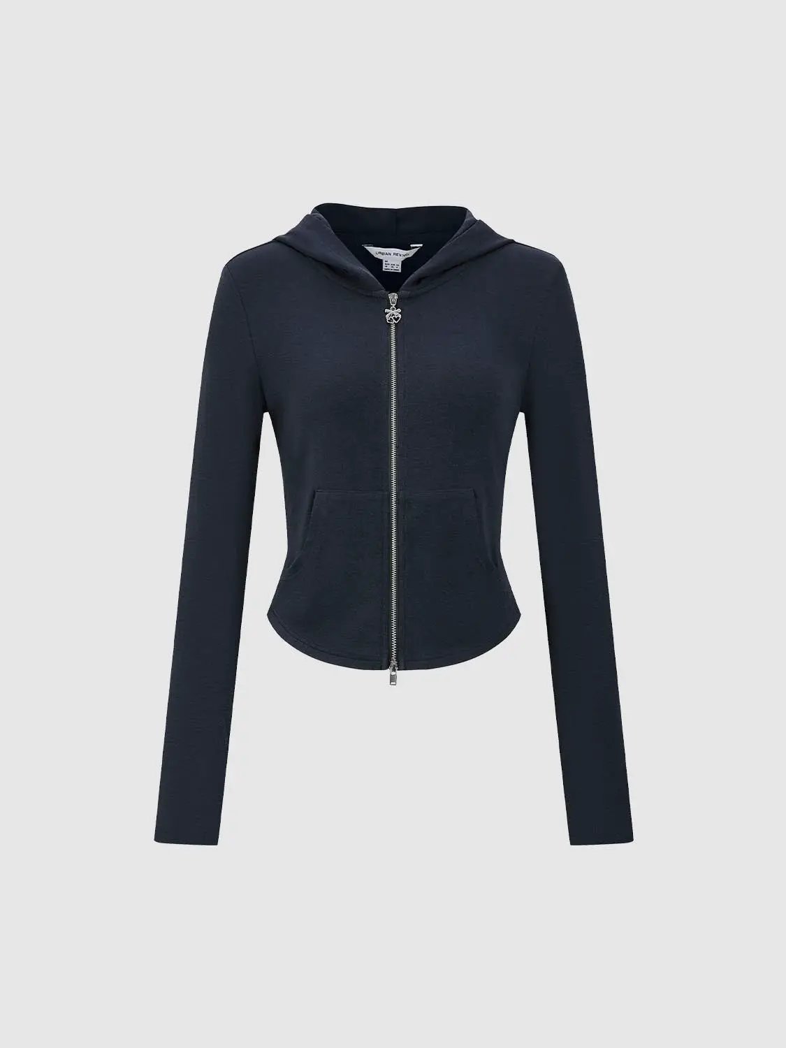 Hooded Zip Front Long Sleeve Jacket