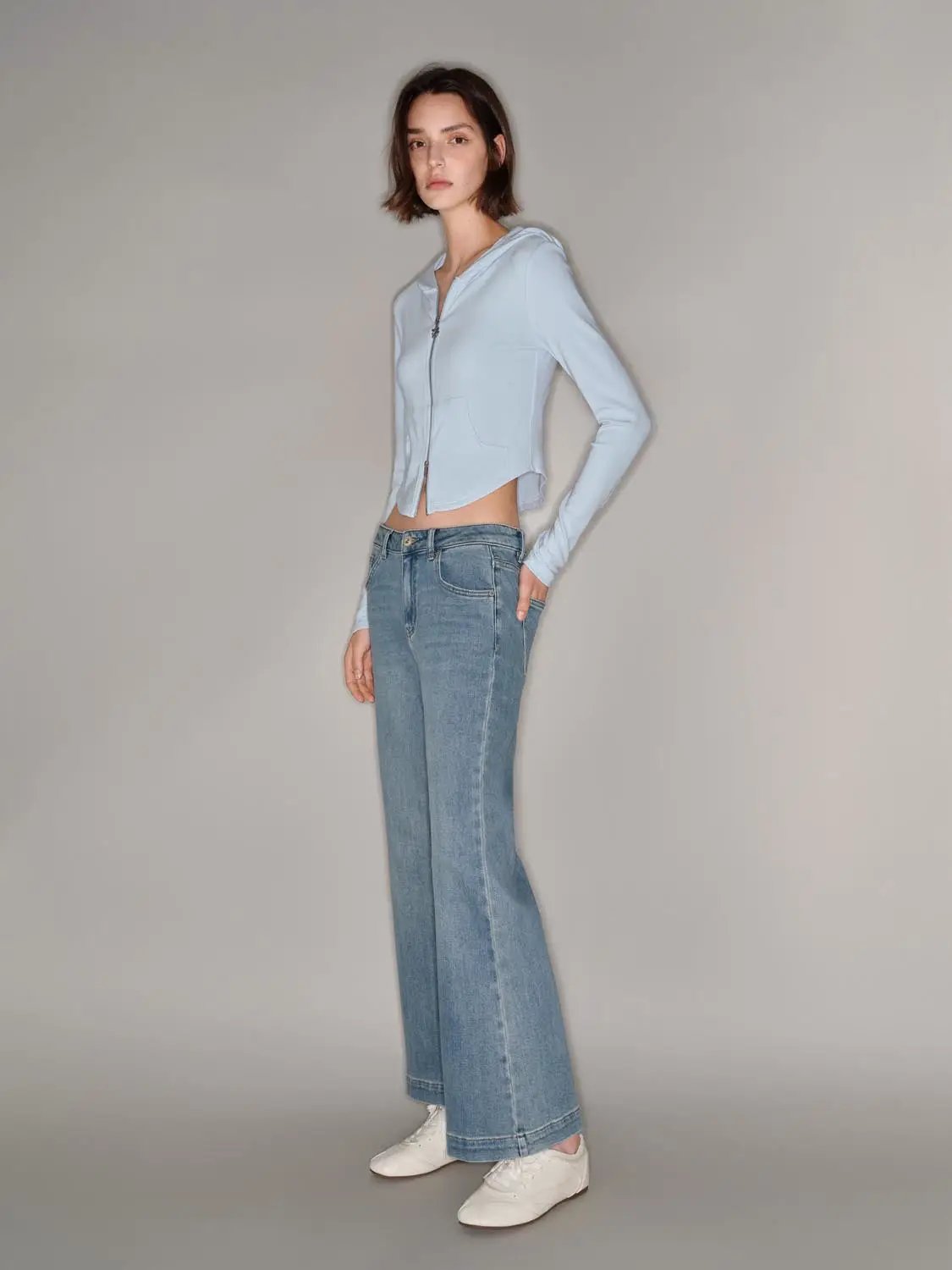 Hooded Zip Front Long Sleeve Jacket