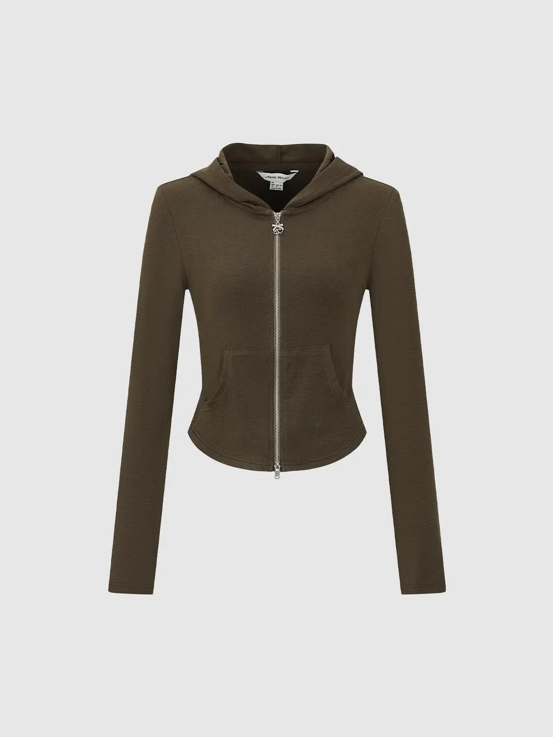 Hooded Zip Front Long Sleeve Jacket