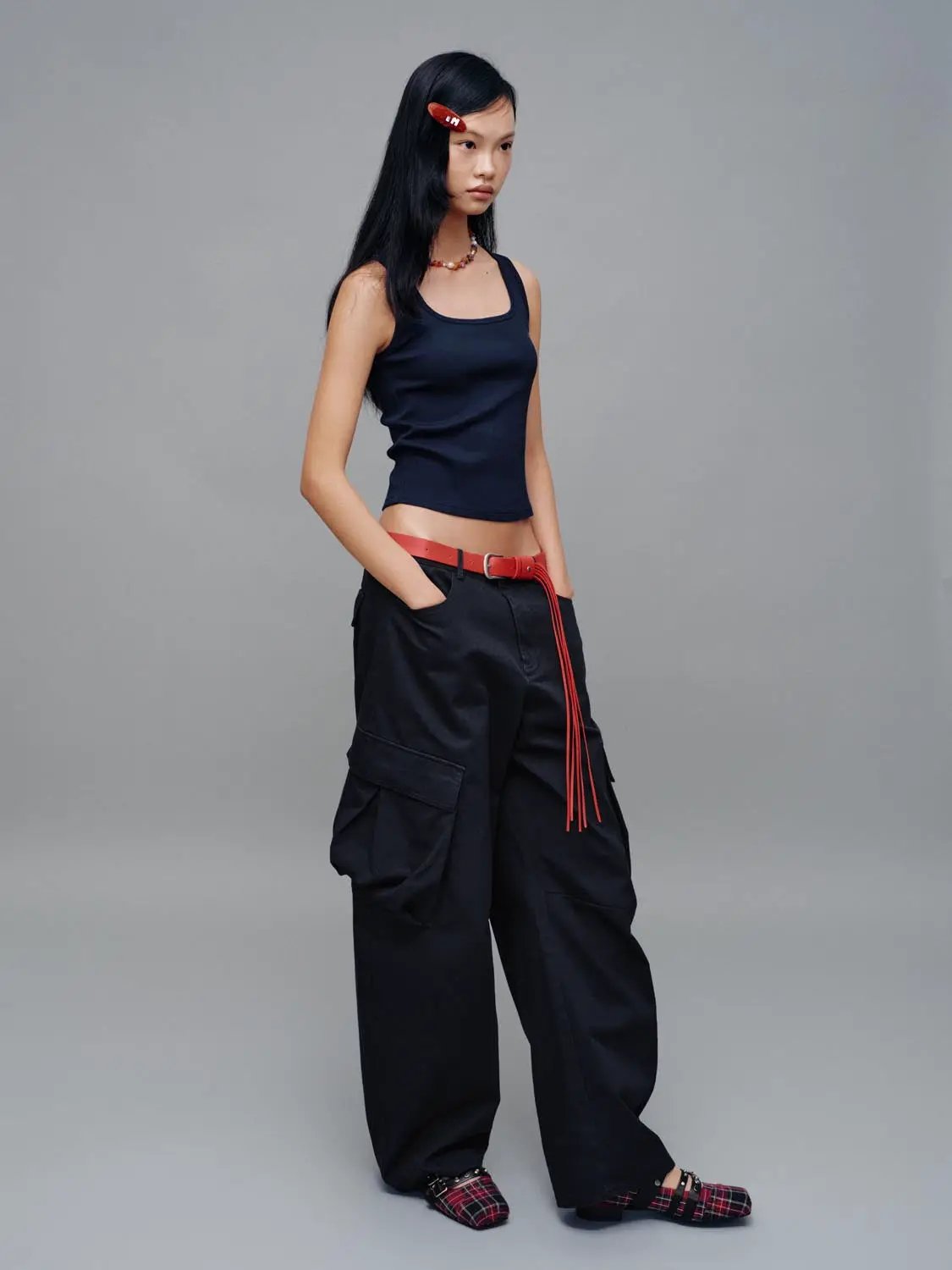 Square Neck Slim Fit Cropped Cotton Layering Tank Top