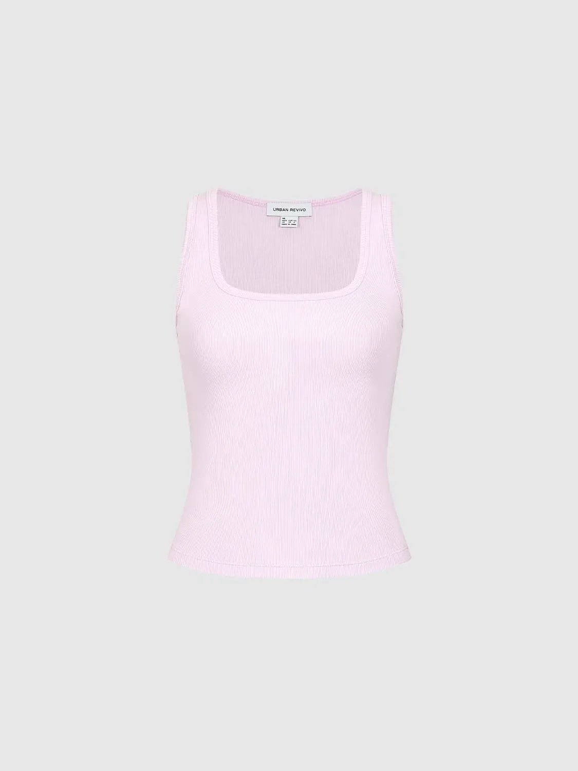 Square Neck Slim Fit Cropped Cotton Layering Tank Top