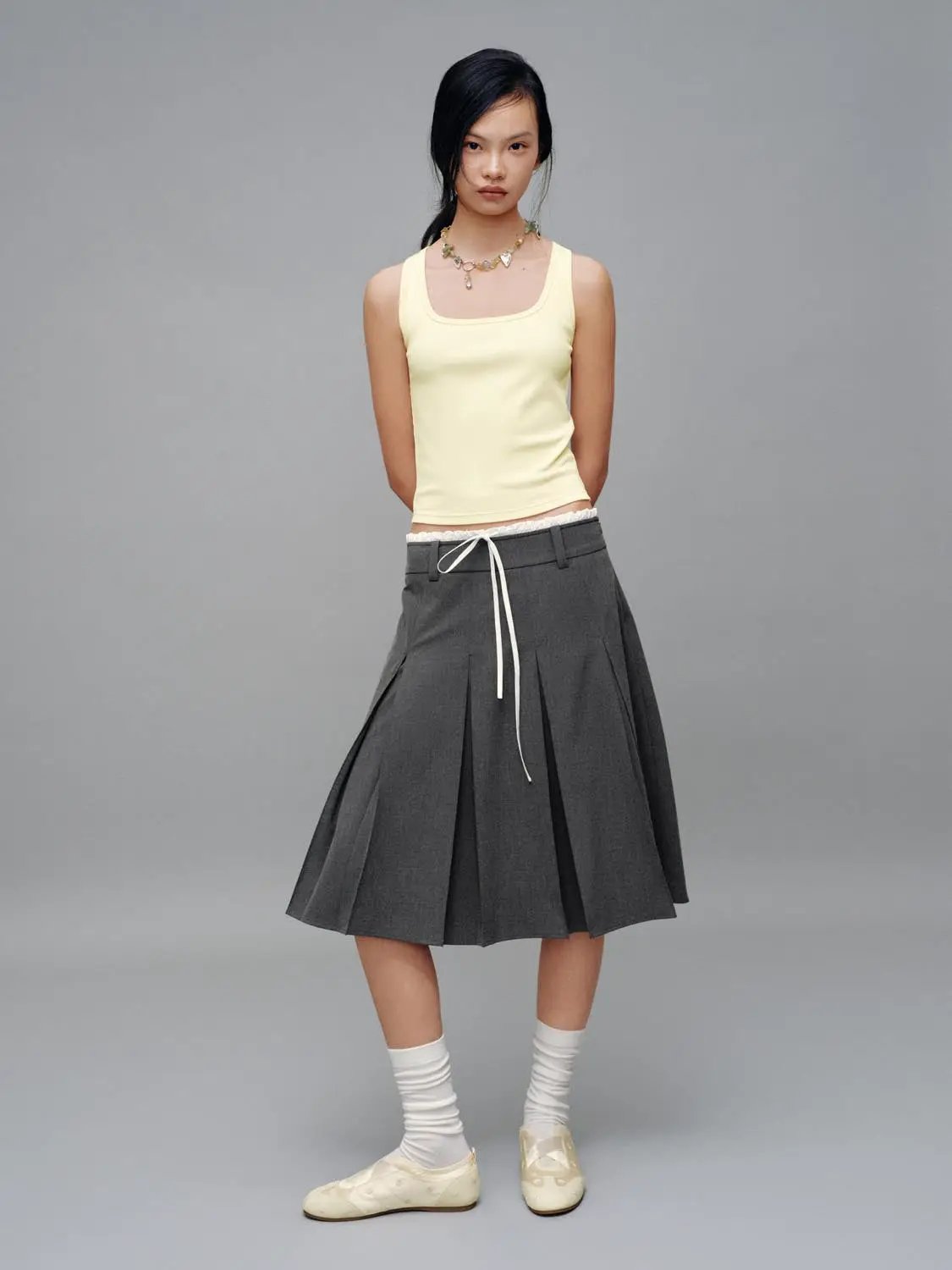 Square Neck Slim Fit Cropped Cotton Layering Tank Top