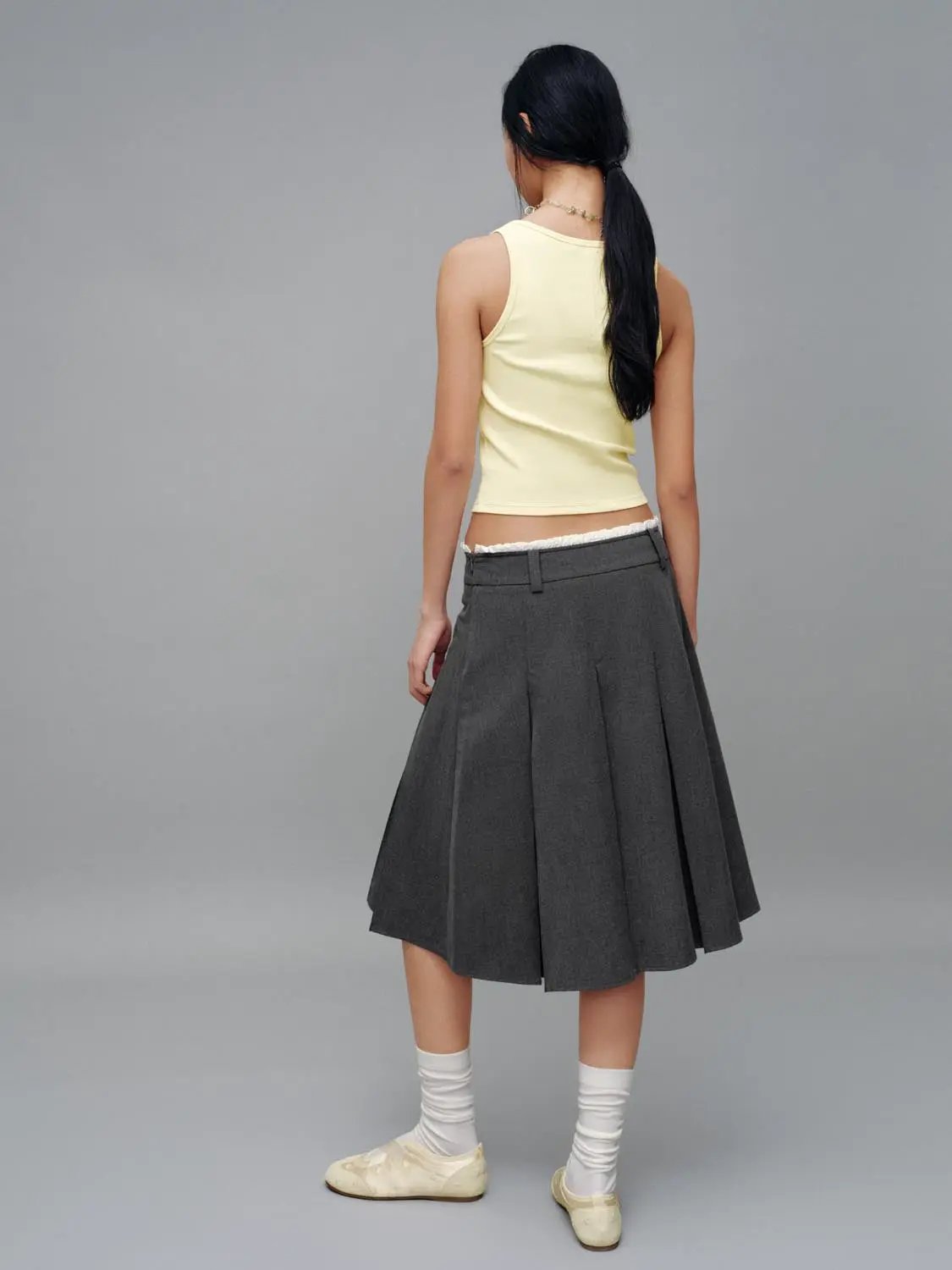 Square Neck Slim Fit Cropped Cotton Layering Tank Top