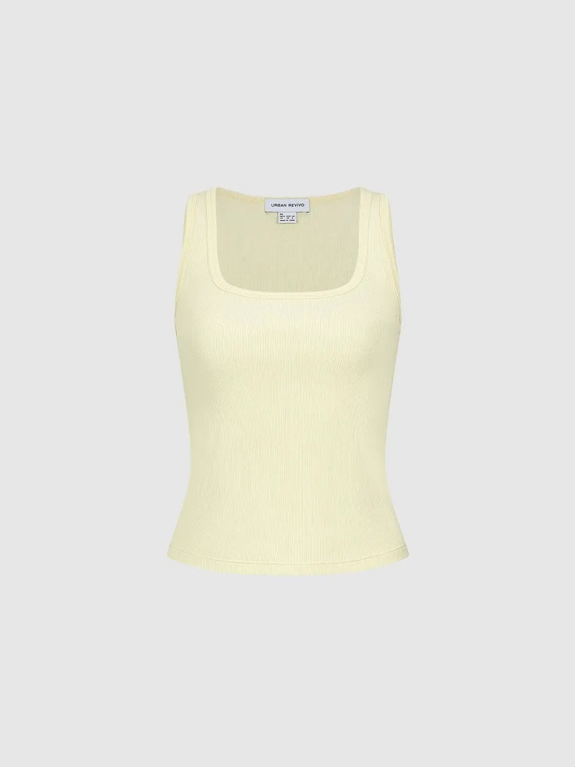 Square Neck Slim Fit Cropped Cotton Layering Tank Top