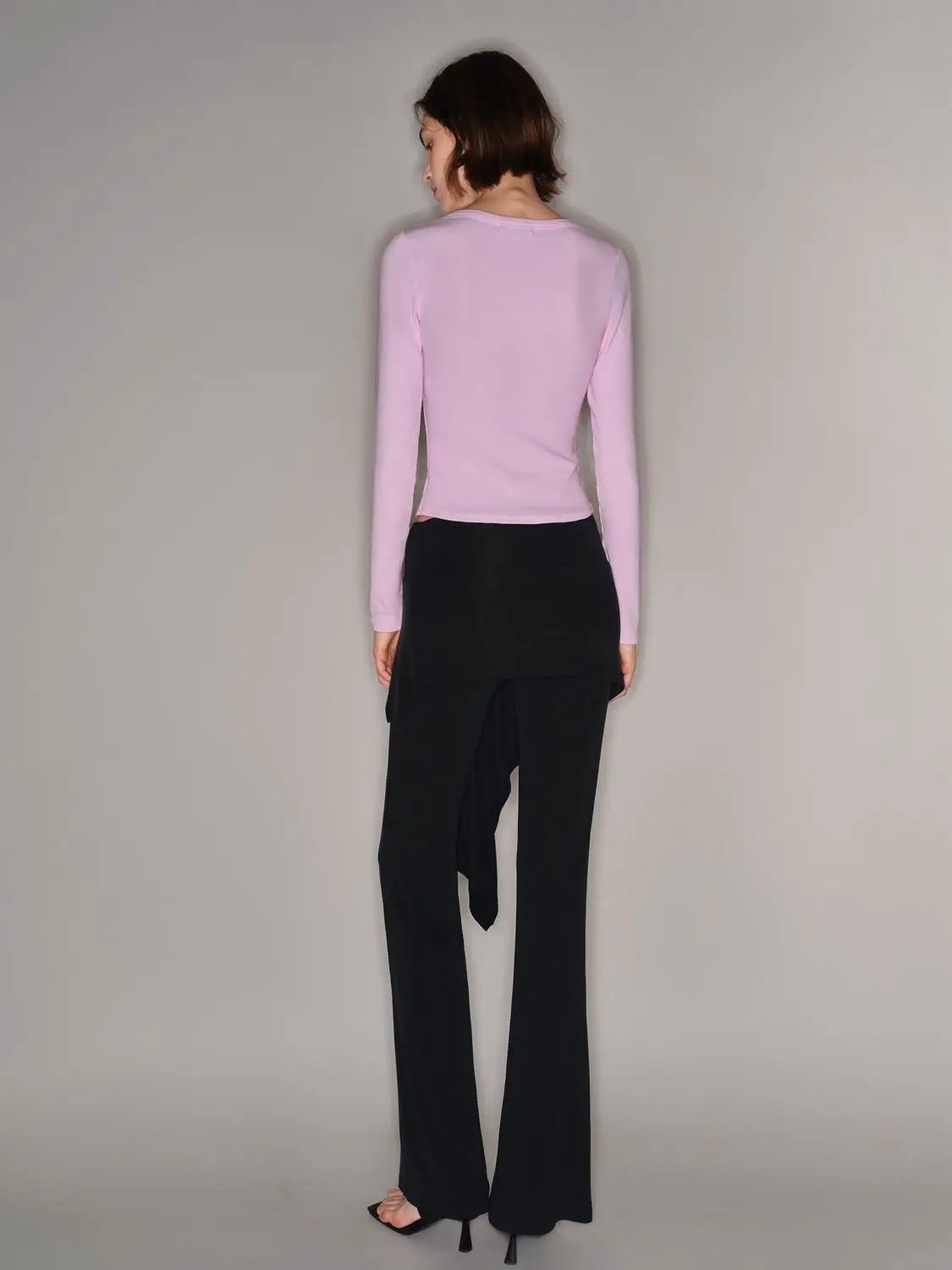 Long Sleeve Buttoned Henley Knit T-shirt