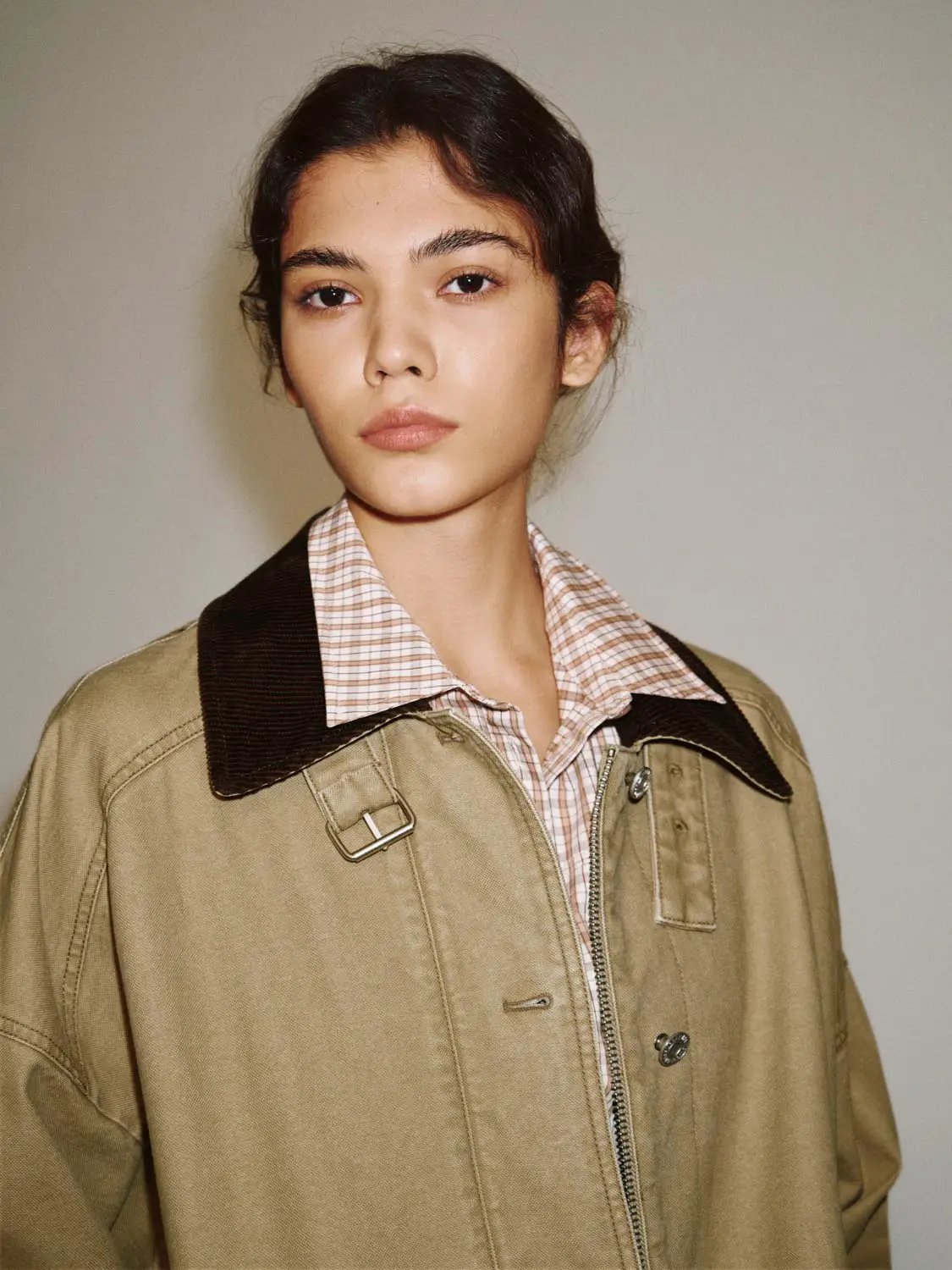 Button Front Oversized Long Sleeve Cotton Jacket