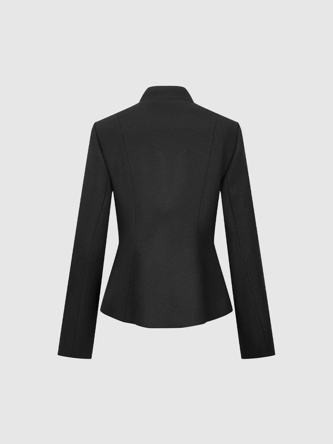 Fitted Mandarin Collar Long Sleeve Jacket