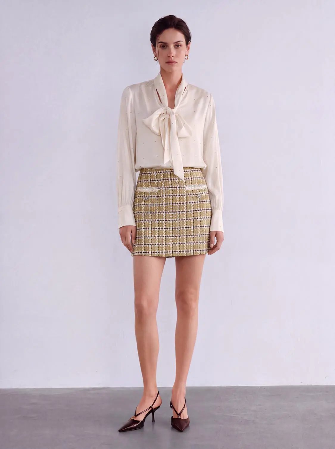 Tweed A-Line Mini Skirts