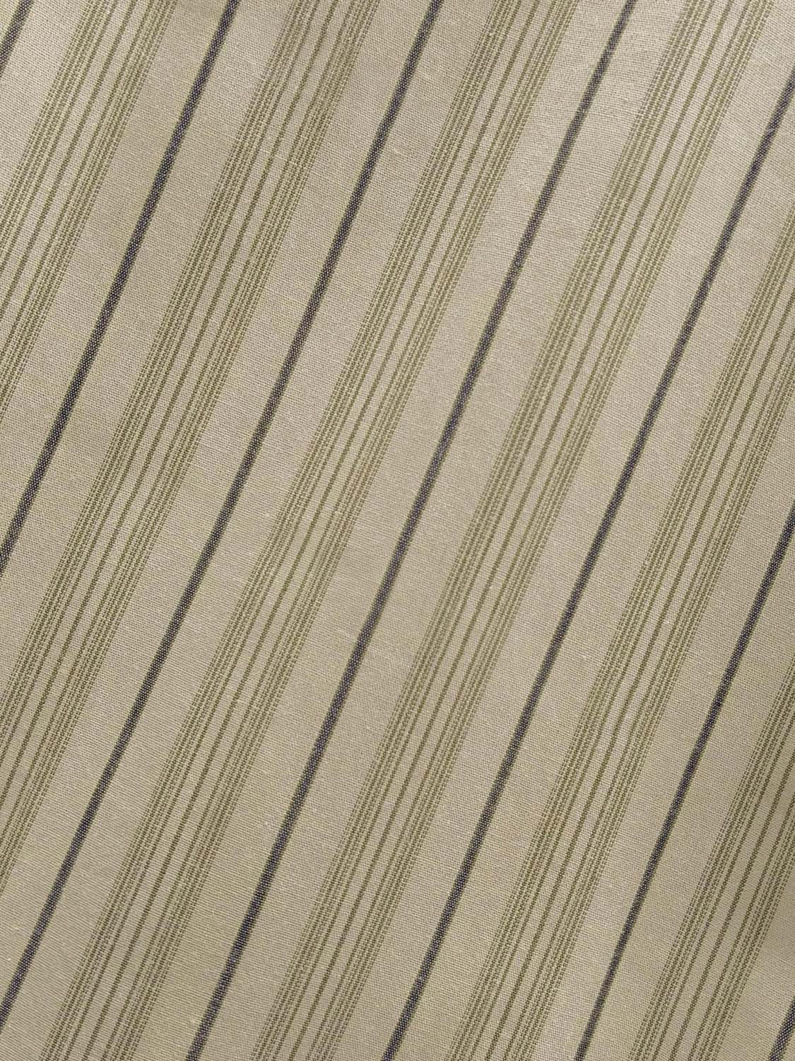 Textured Striped Beige Wide-leg Cotton Pants
