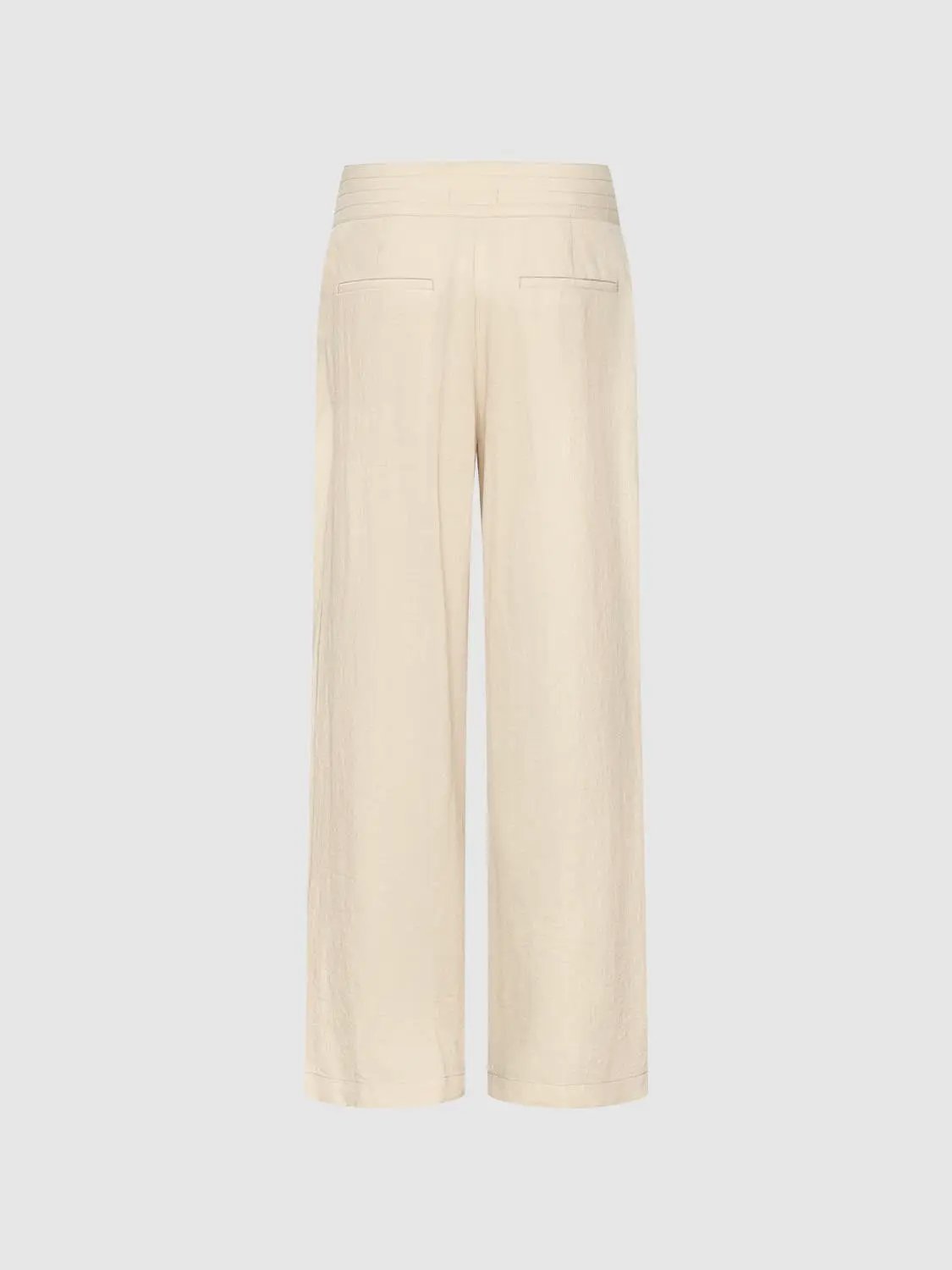 Textured Tie Waist Mid-rise Wide-leg Pants
