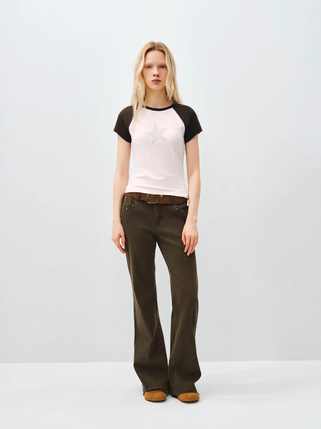 Wide-leg Flared Denim Pants