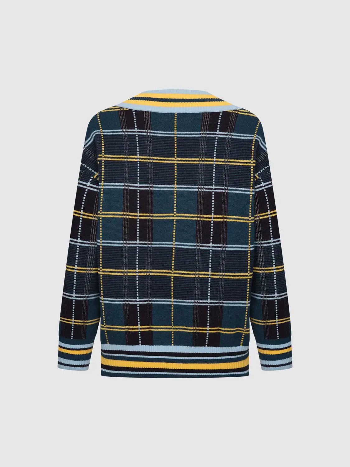 Check Long Sleeve Knitted T-Shirts