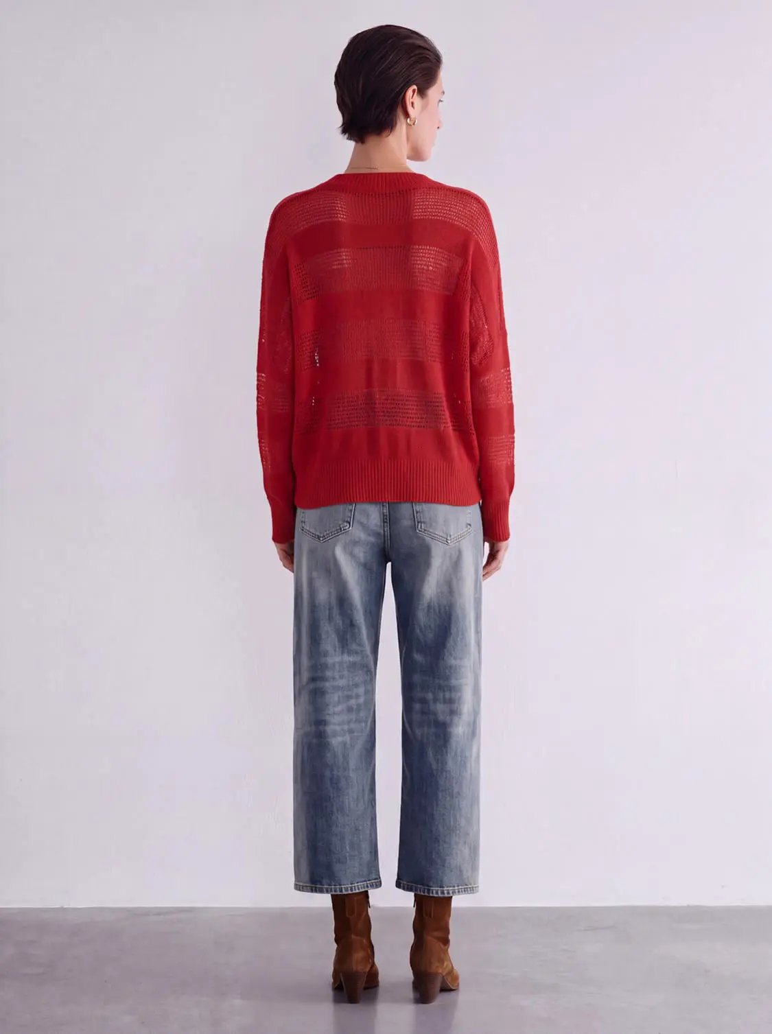 Striped Sheer Knitted T-Shirts