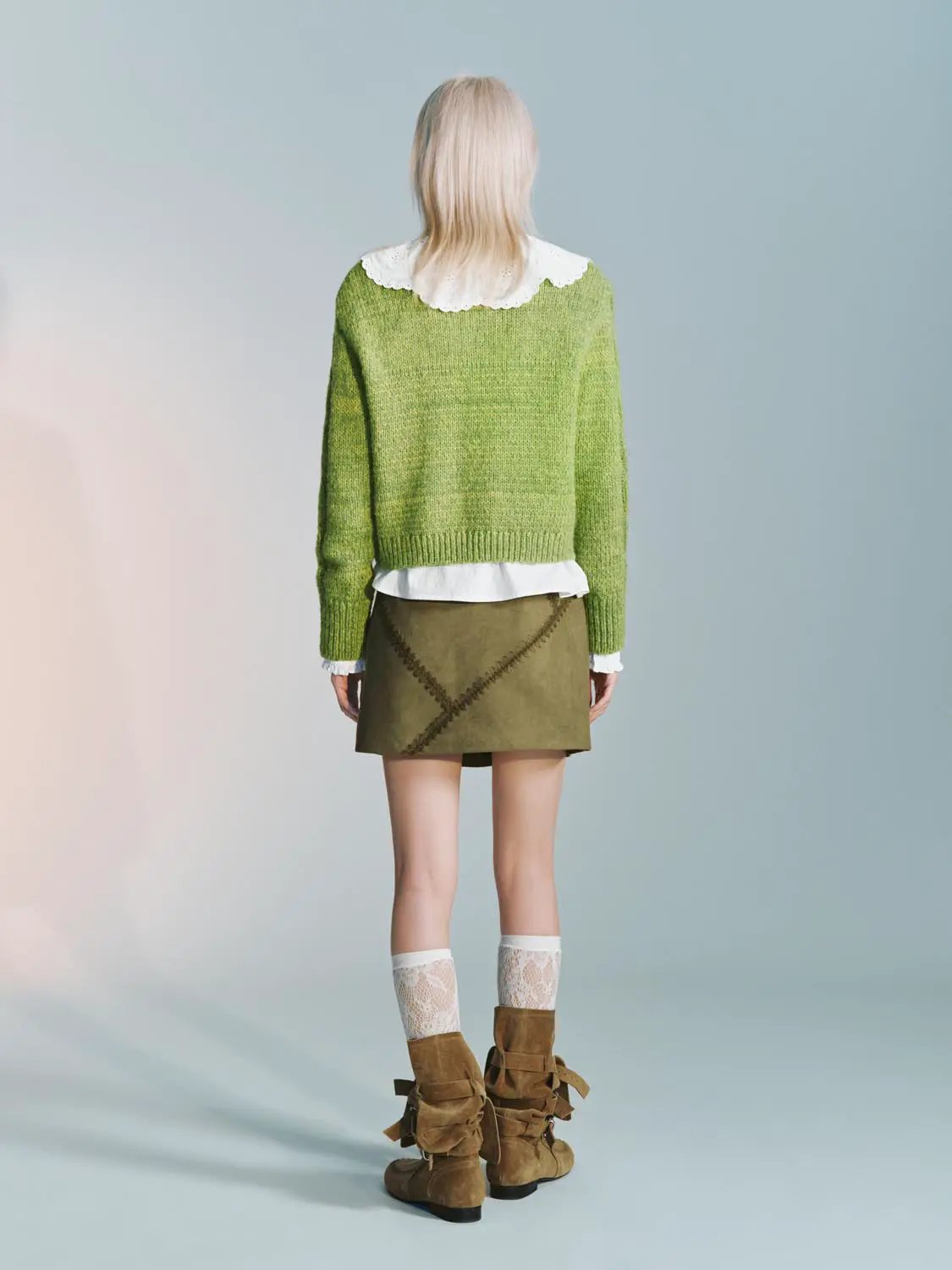 Vintage Cable Knit Single Breasted Cropped Knit Cardigan