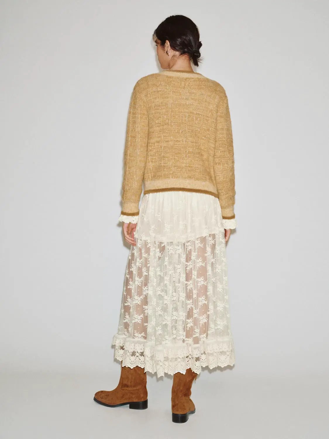 Multicolor Textured Long Sleeve Knit Cardigan