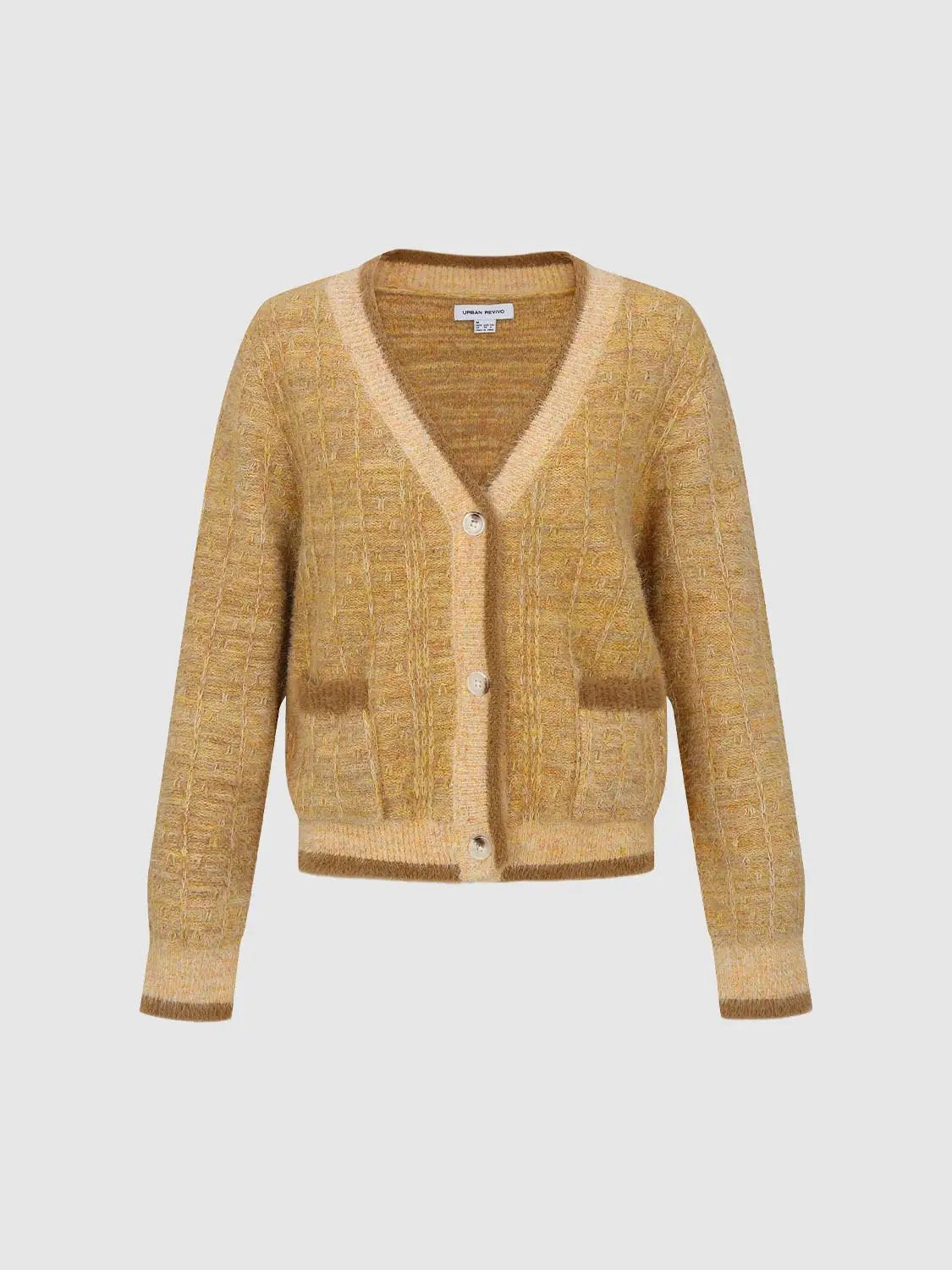 Multicolor Textured Long Sleeve Knit Cardigan