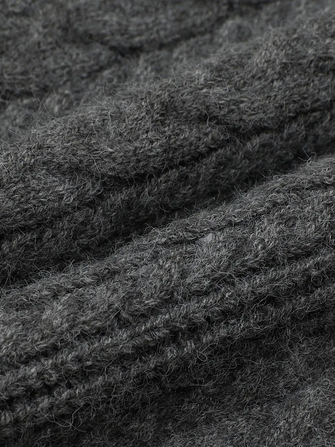 Cable Knit Ruffle Collar Long Sleeve Cardigan
