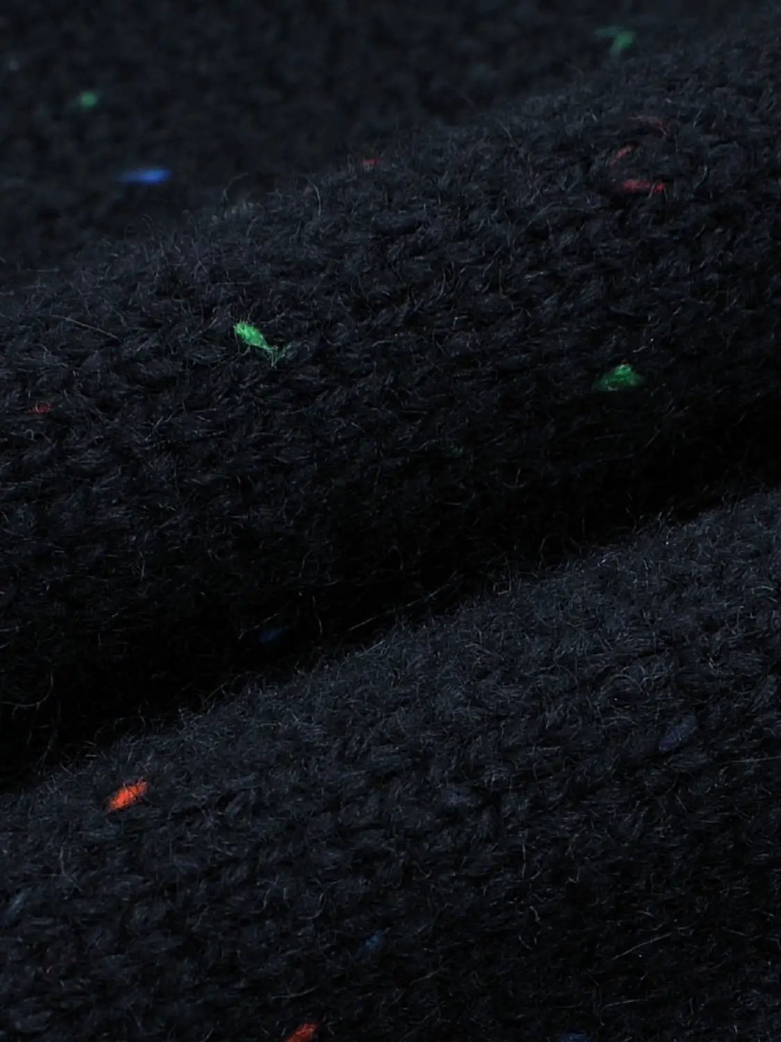 Embroidered Bear Textured Crew Neck Long Sleeve Cardigan