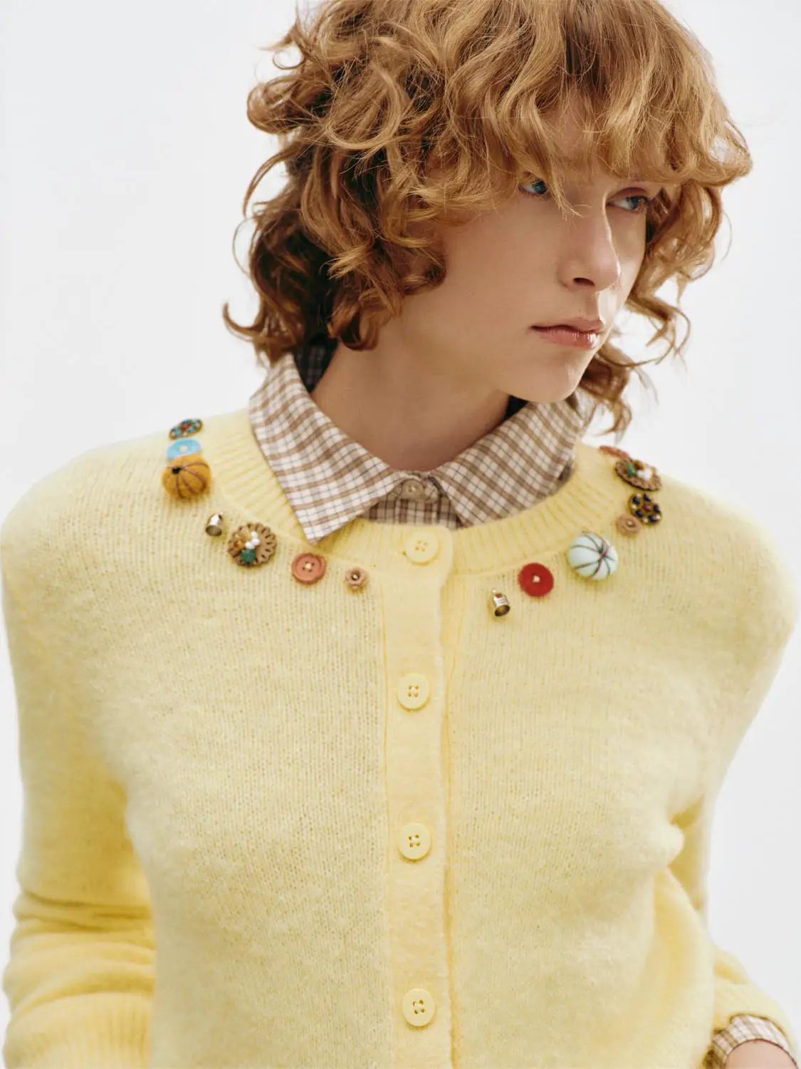 Knitted Bobble Detail Long Sleeve Cardigan