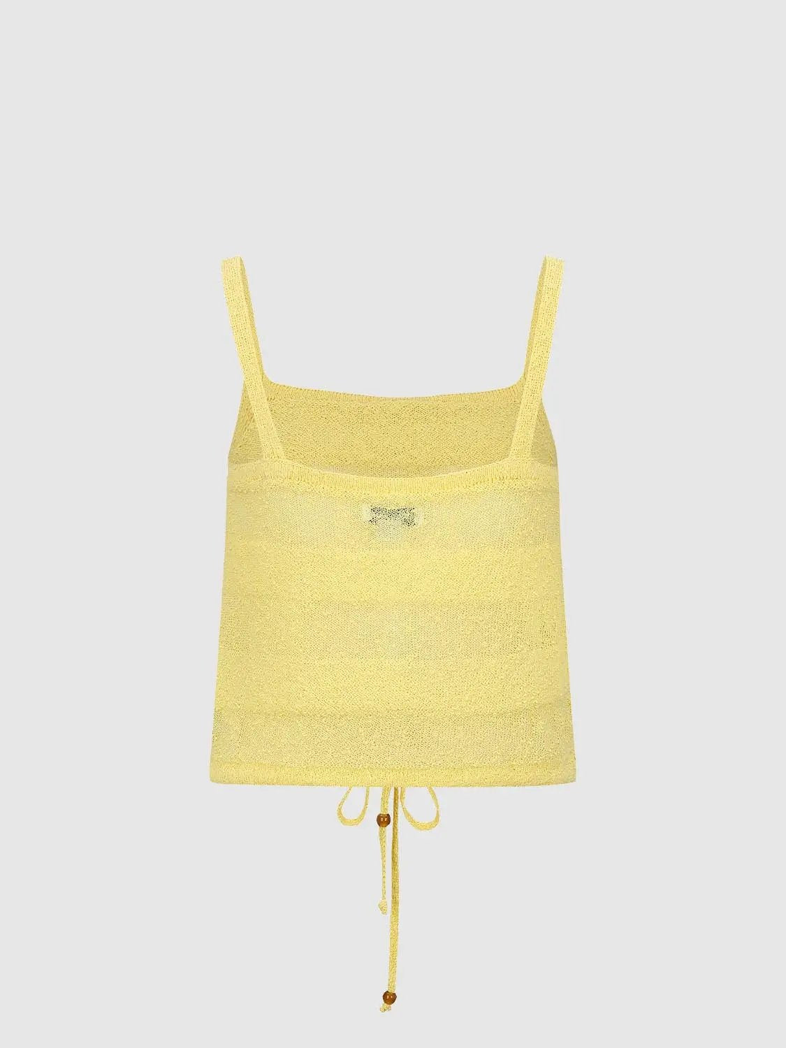 Knitted Tie Hem Cotton Blend Sleeveless Cami Top