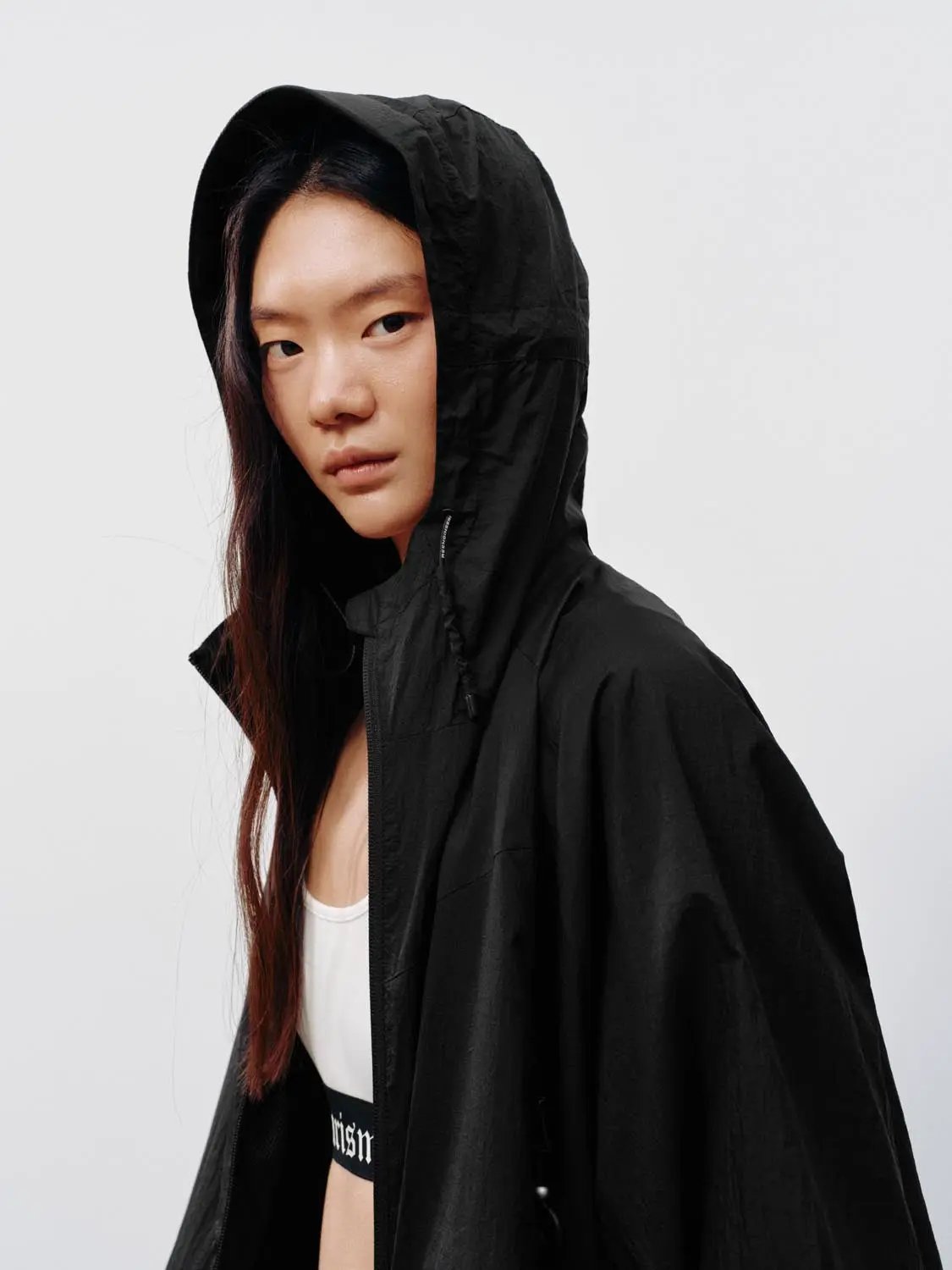 Hooded Long Sleeve Lightweight Cropped Zipper Jacket