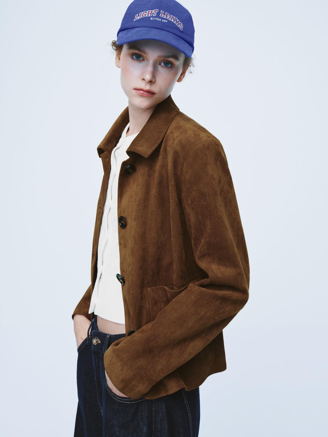 Textured Button Front Long Sleeve Jacket