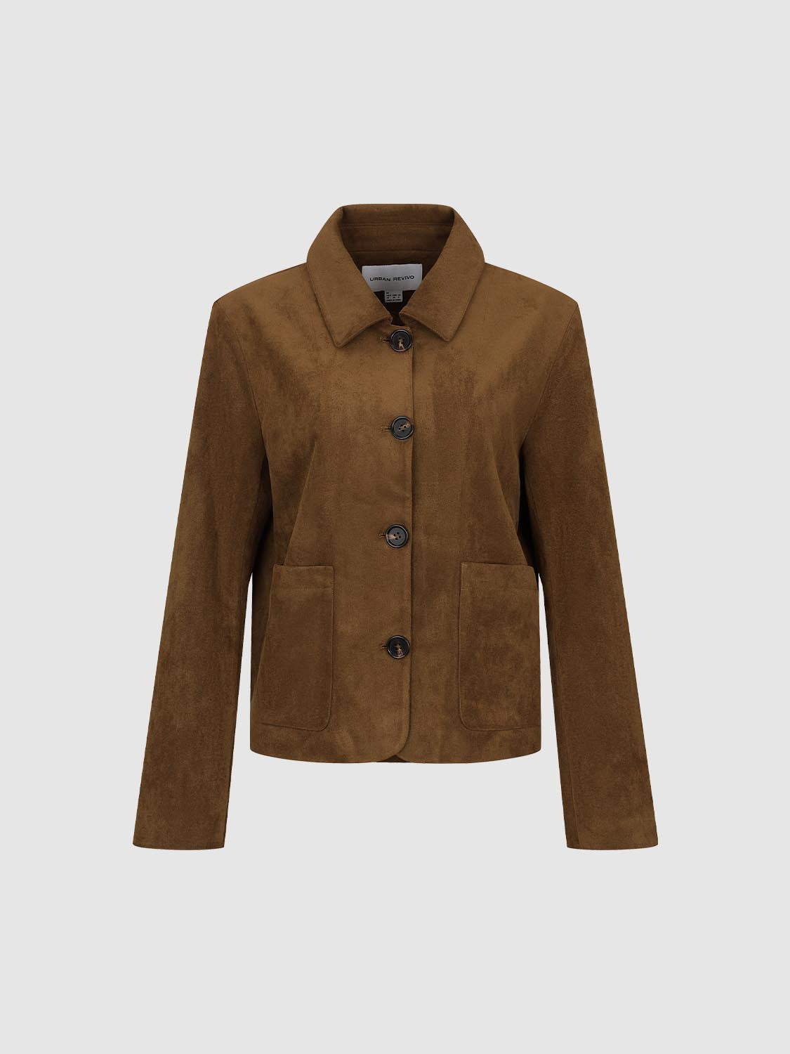Textured Button Front Long Sleeve Jacket