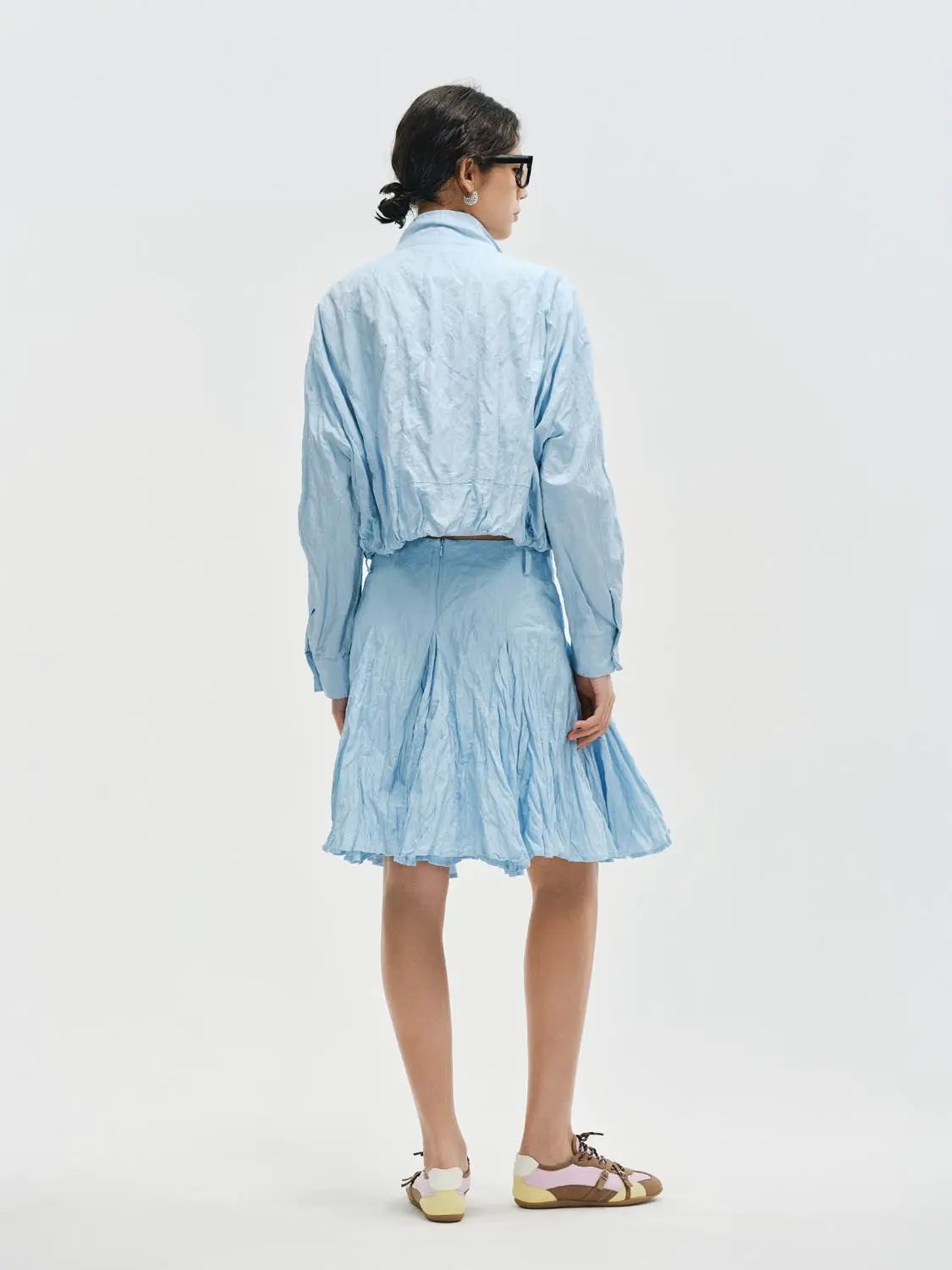 Zip Front Stand Collar Long Sleeve Elasticated Hem Jacket