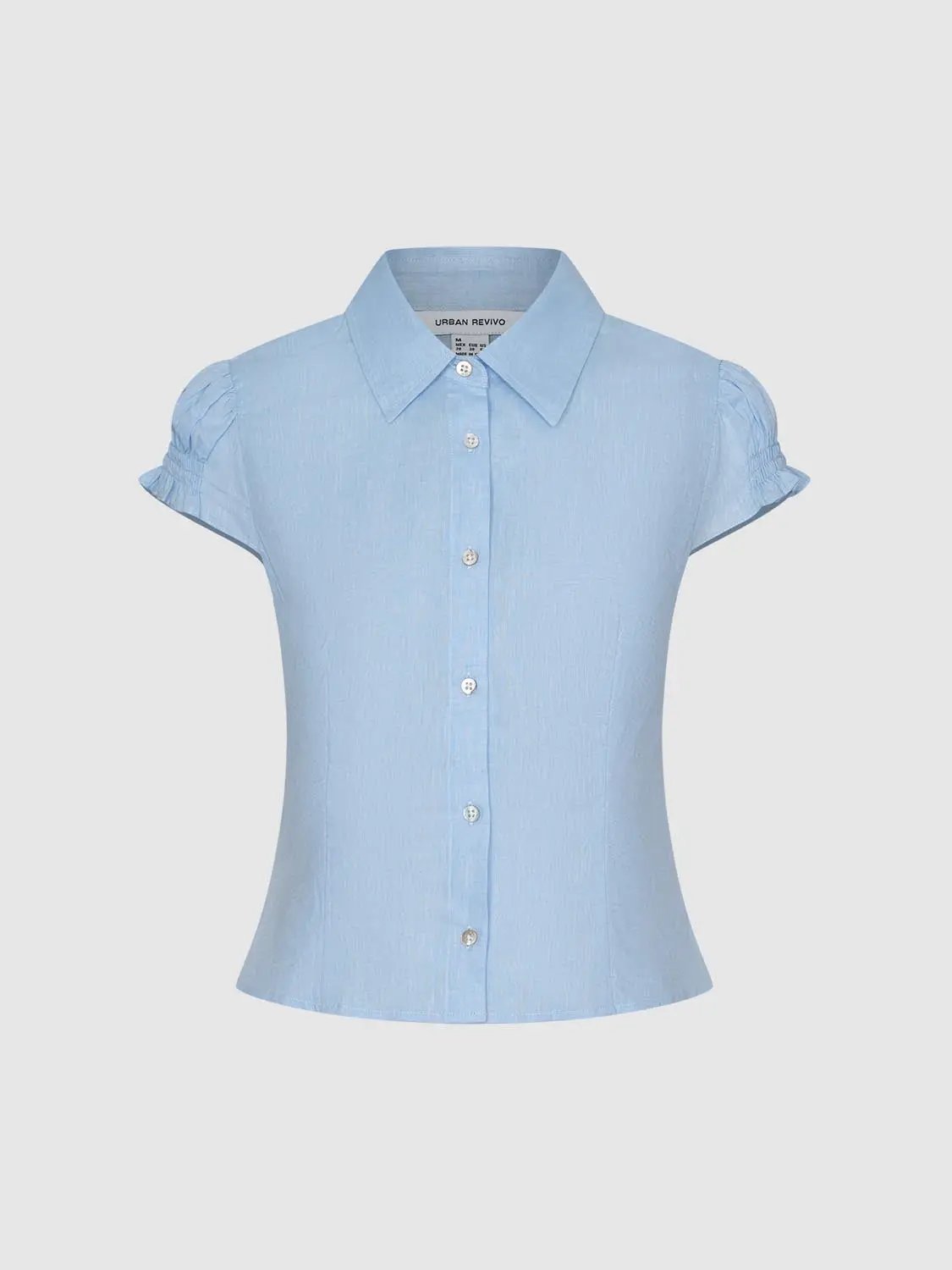 Puff Sleeve Lightweight Soft Cotton Linen Blouse
