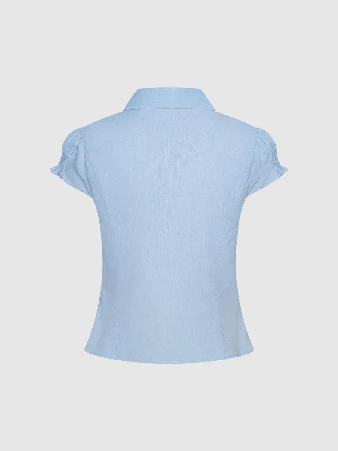 Puff Sleeve Lightweight Soft Cotton Linen Blouse