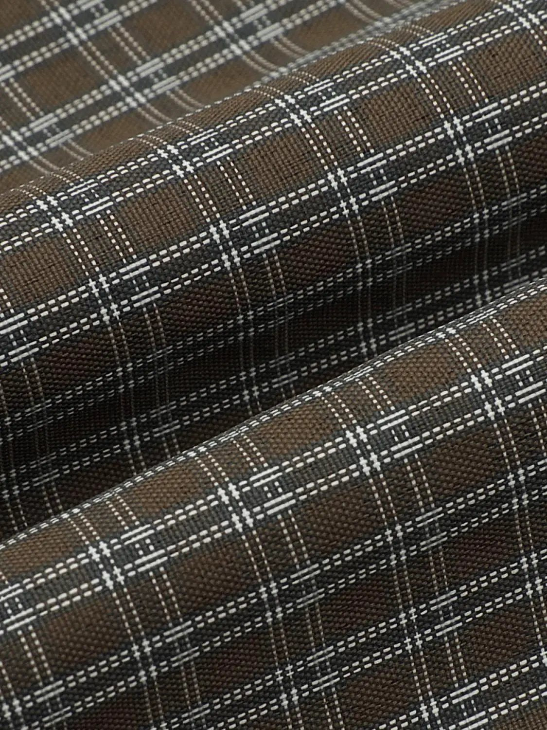 Fitted Checked Ruffle Button-front Long Sleeve Shirt