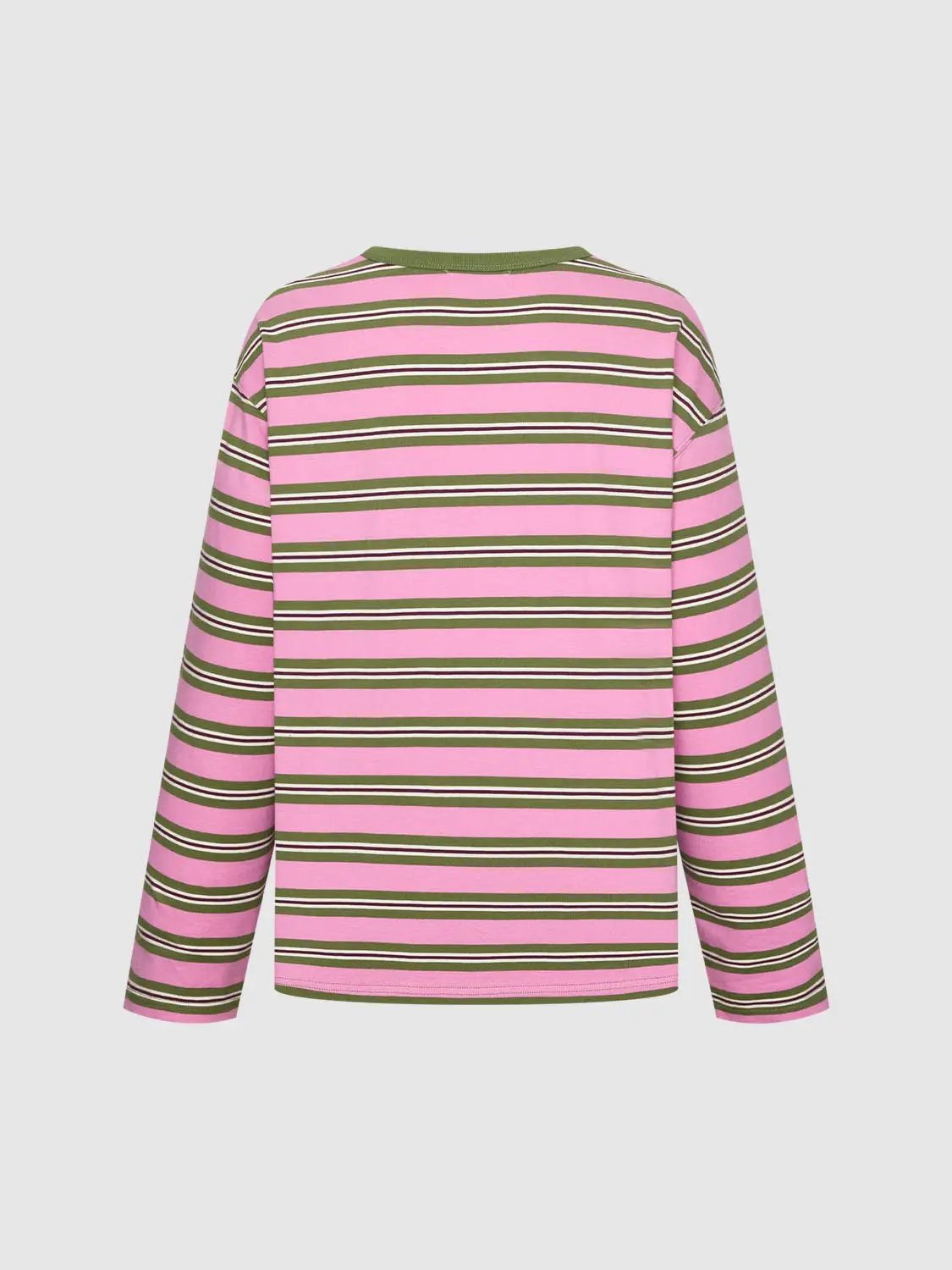 Striped Regular Fit Crew Neck Long Sleeve Cotton T-Shirt