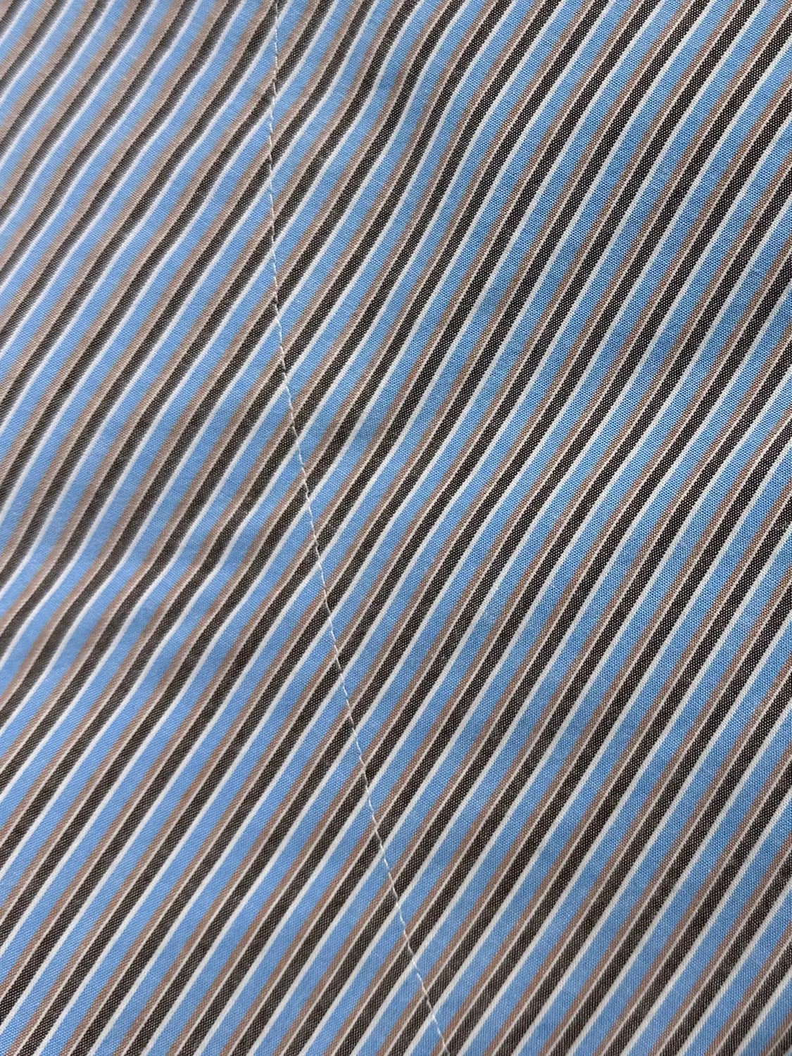 Lightweight Striped Pleated A-Line Cotton Mini Skirt