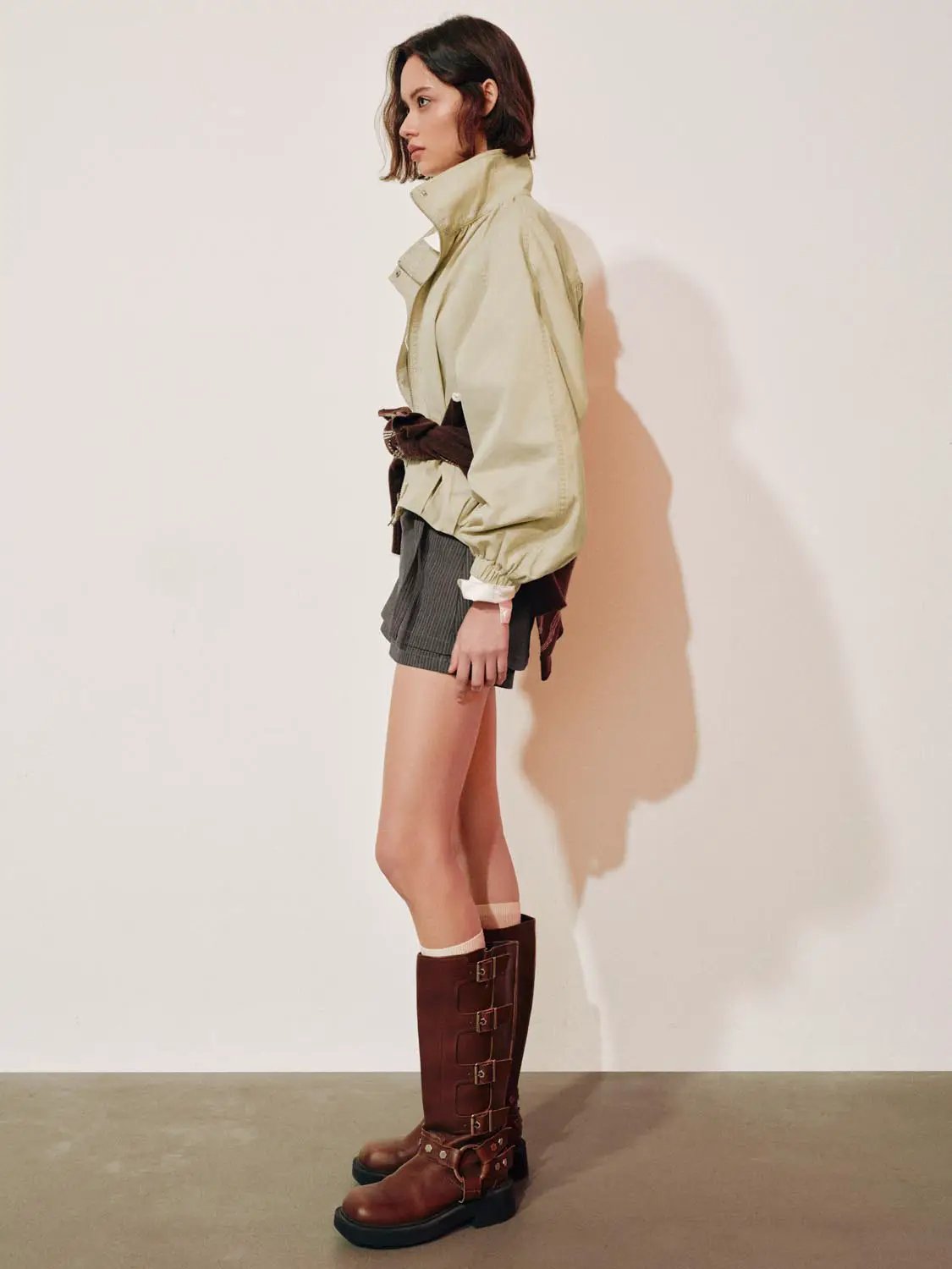 Tailored Belted Striped Mid-rise Wide-leg Shorts