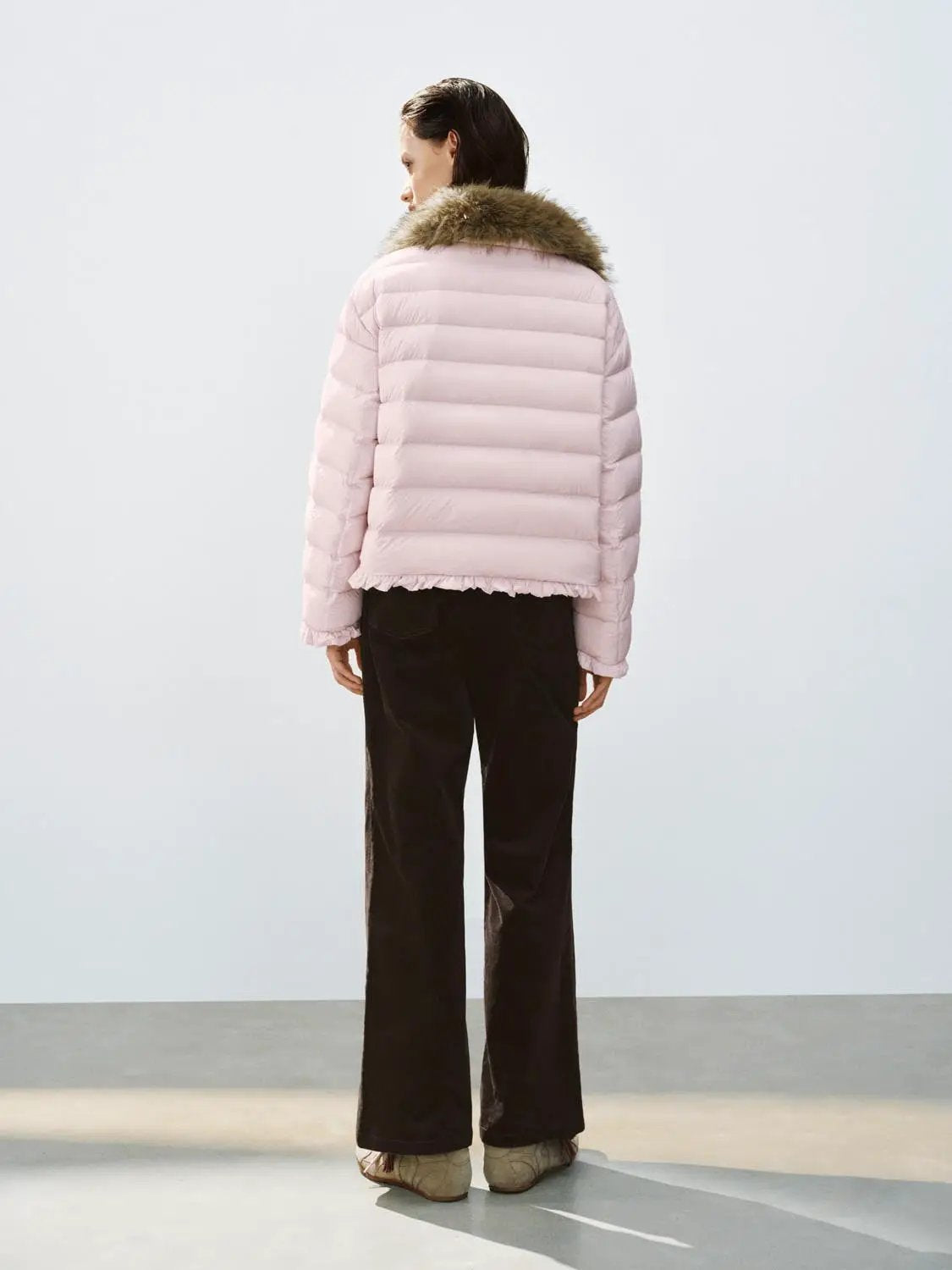 Corduroy Straight-leg Cotton Blend Pants