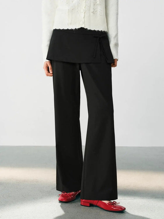 Wrap Detail High-waisted Flared Pants