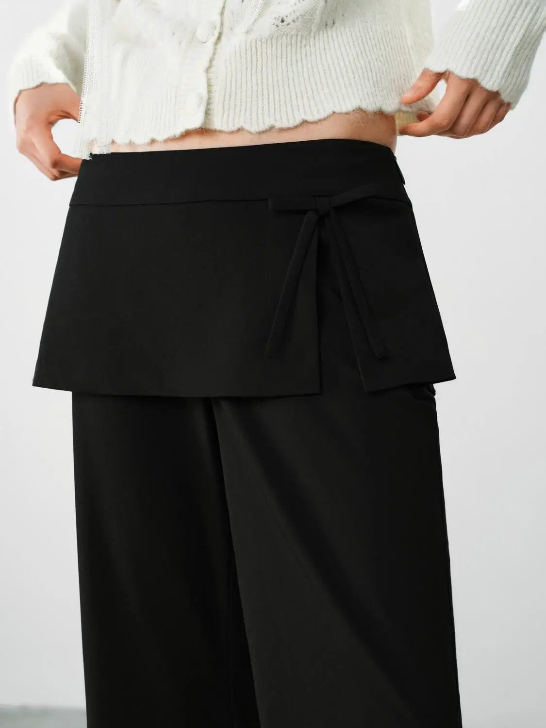 Wrap Detail High-waisted Flared Pants