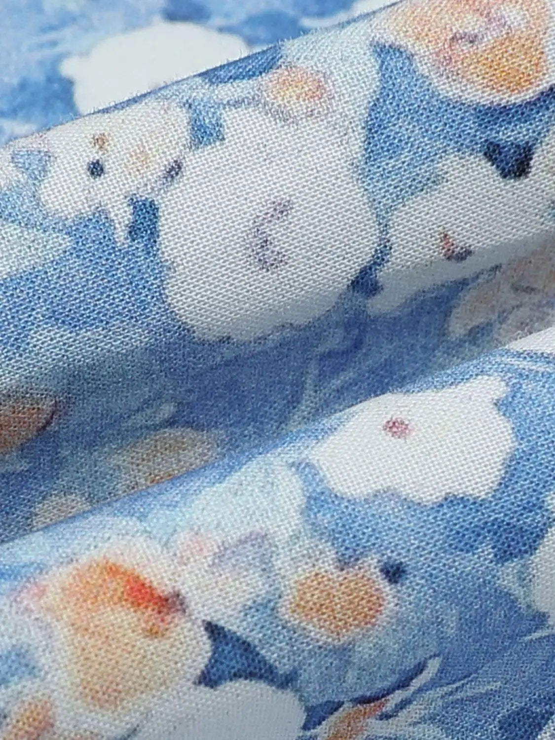 Delicate A-line Floral Midi Cotton Dress