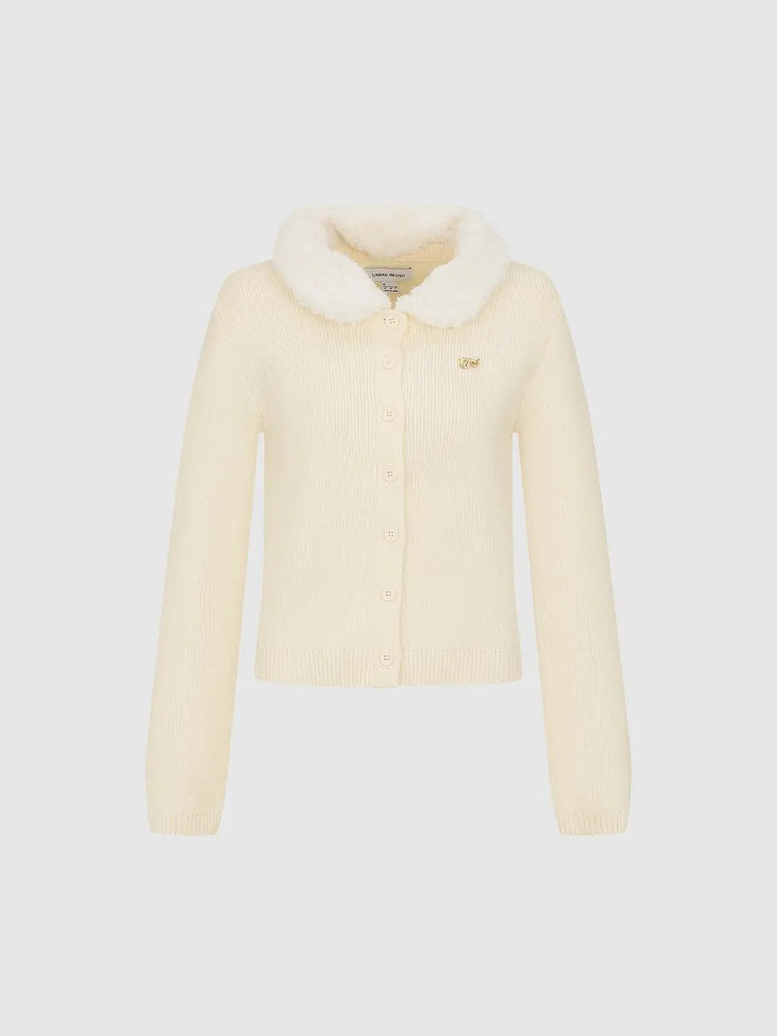 Ribbed Button Front Long Sleeve Cardigan