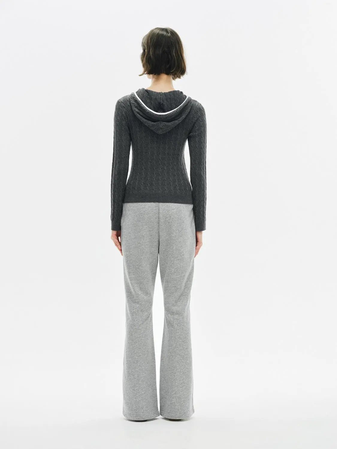 Ribbed Half-zip Hood Long Sleeve Fitted Pullover