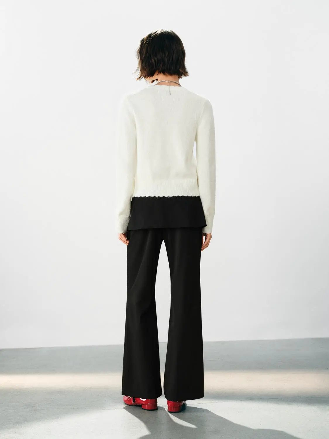 Textured Button Front Knit Crew Neck Long Sleeve Cardigan