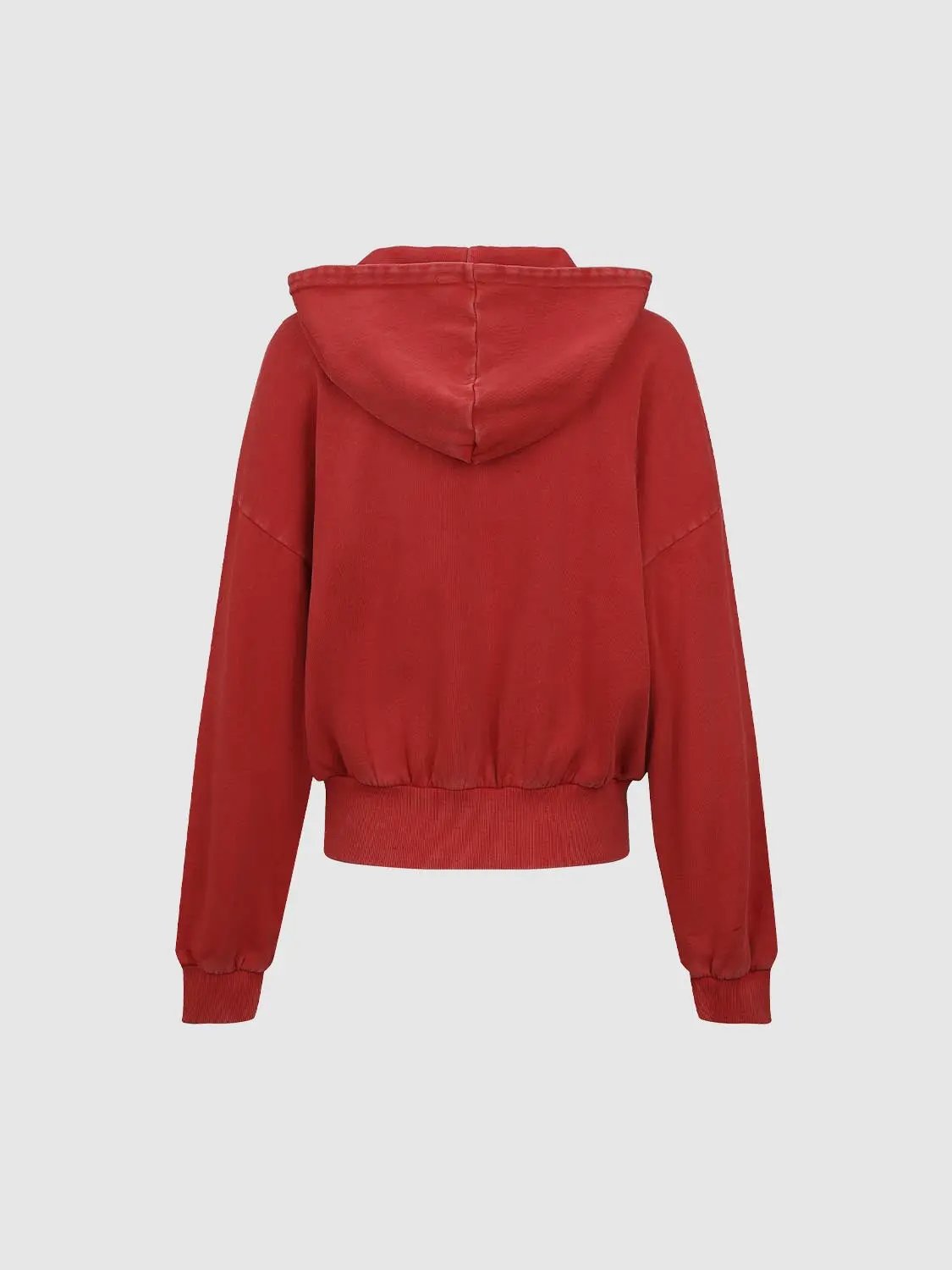 Hooded Zip Up Printed Long Sleeve Cotton Hoodie