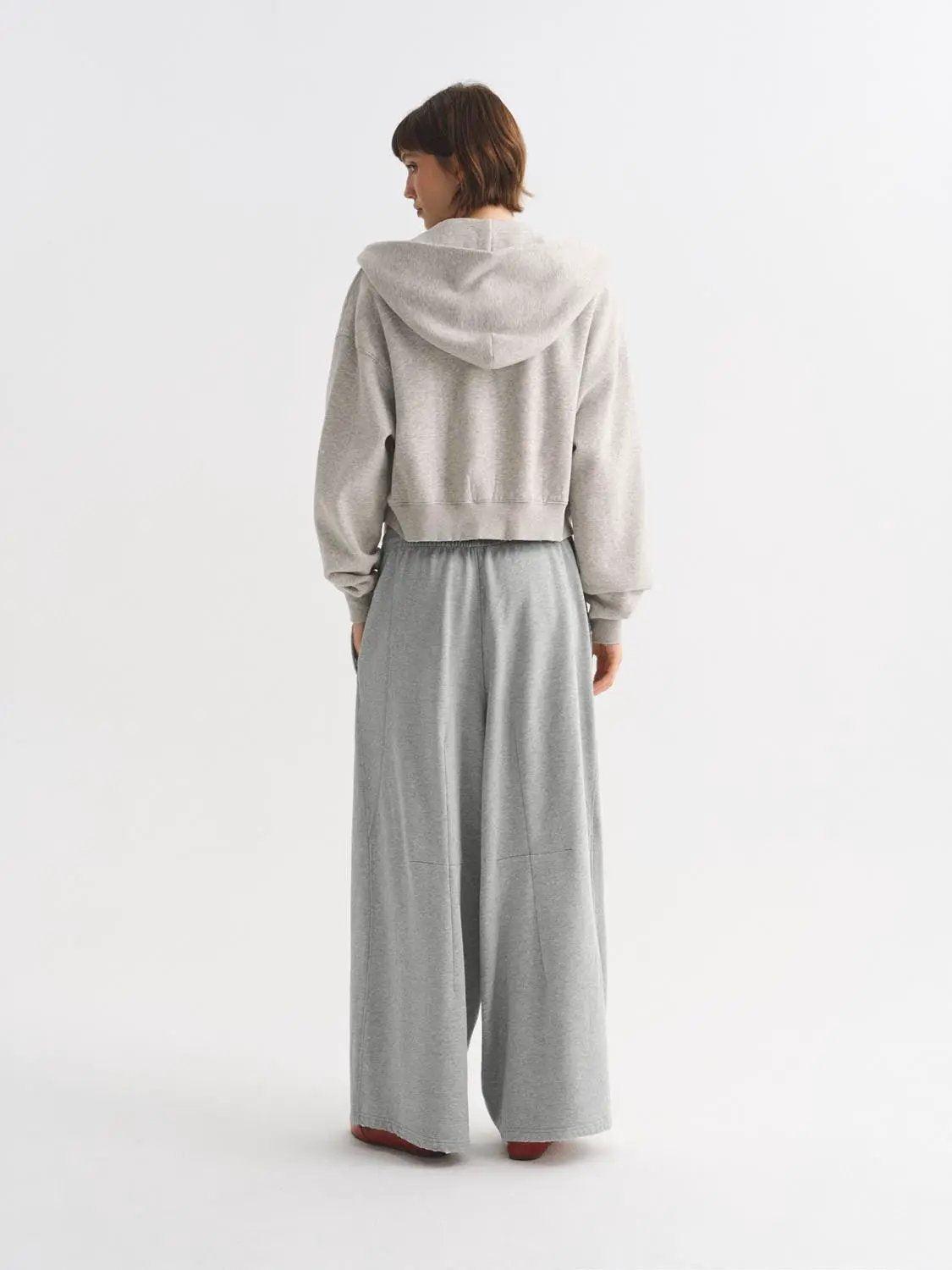 Patchwork Long Sleeve Ribbed Zip Front Cotton Blend Hoodie