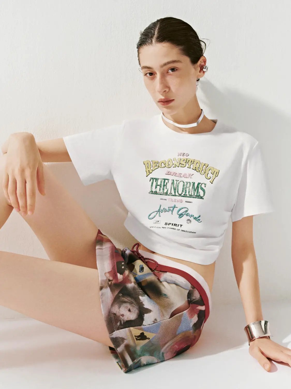 Text Print Regular Fit Crew Neck Short Sleeve Cotton T-Shirt