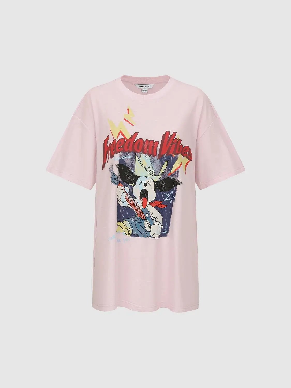 Graphic Print Crew Neck Short Sleeve Cotton T-shirt